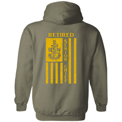 Retired Senior Chief Flag FB Pullover Hoodie