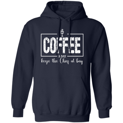 A Coffee a Day White Design Pullover Hoodie