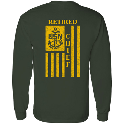 Retired Chief Flag FB LS T-Shirt 5.3 oz.