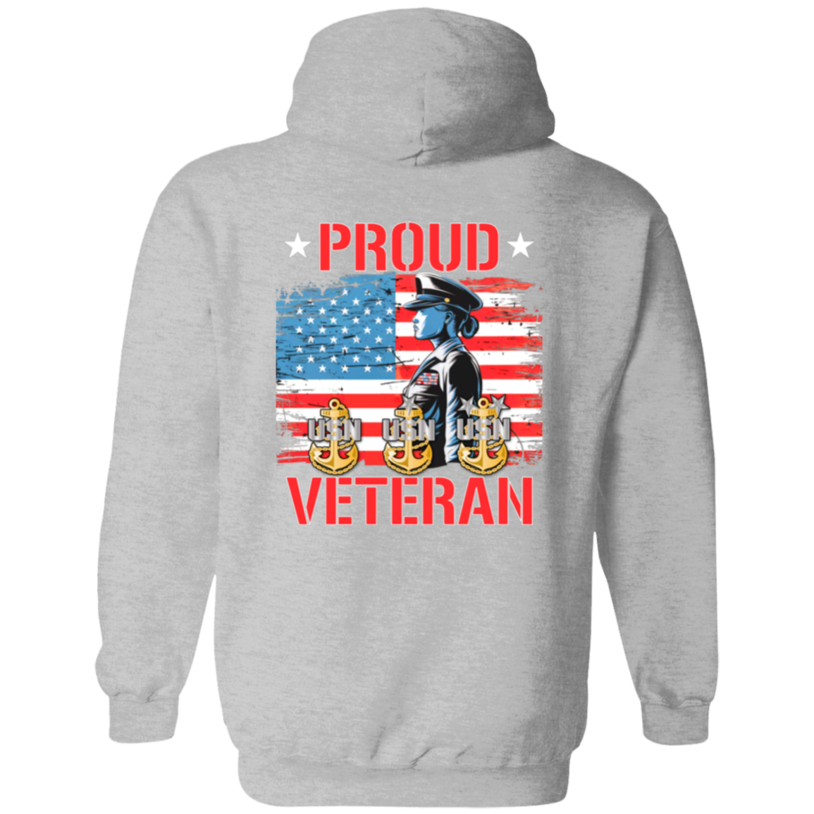 Proud Veteran Zip Up Hooded Sweatshirt