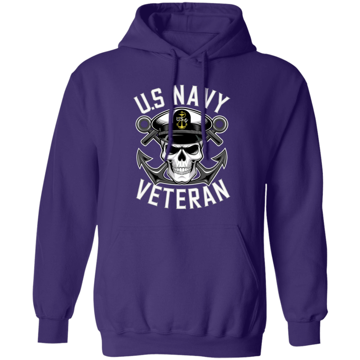 US Navy Veteran Skull Pullover Hoodie