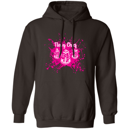 Navy Chief Pink Paint Pullover Hoodie