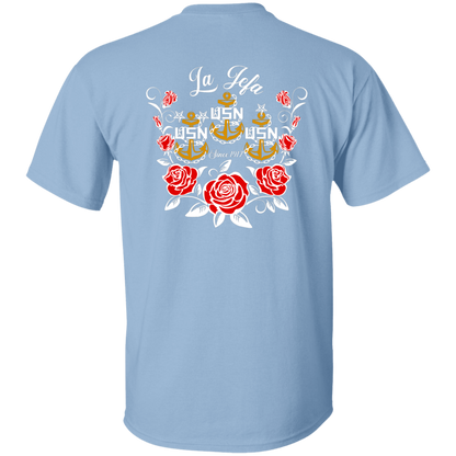 La Jefa Rose Front and Back 5.3 oz. T-Shirt