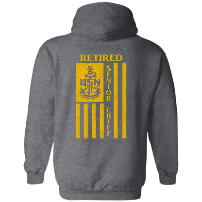Retired Senior Chief Flag FB Pullover Hoodie
