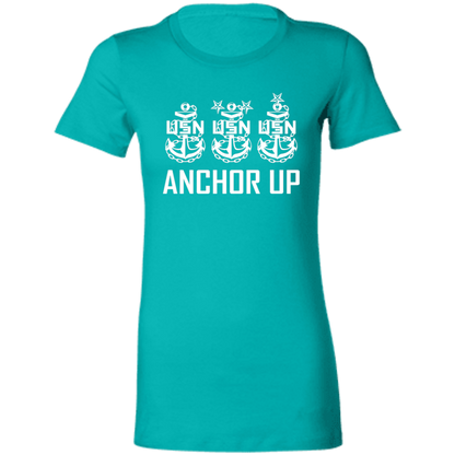 Anchor Up White Design  Ladies' Favorite T-Shirt