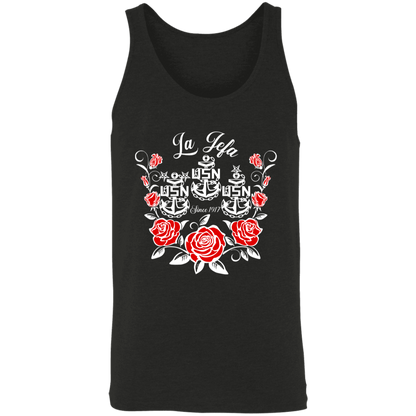 La Jefa Rose White Unisex Tank
