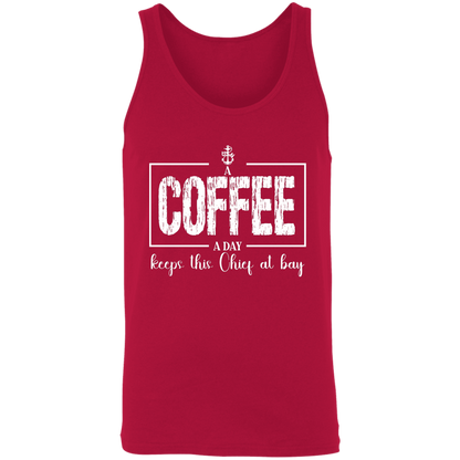 A Coffee a Day White Design Unisex Tank