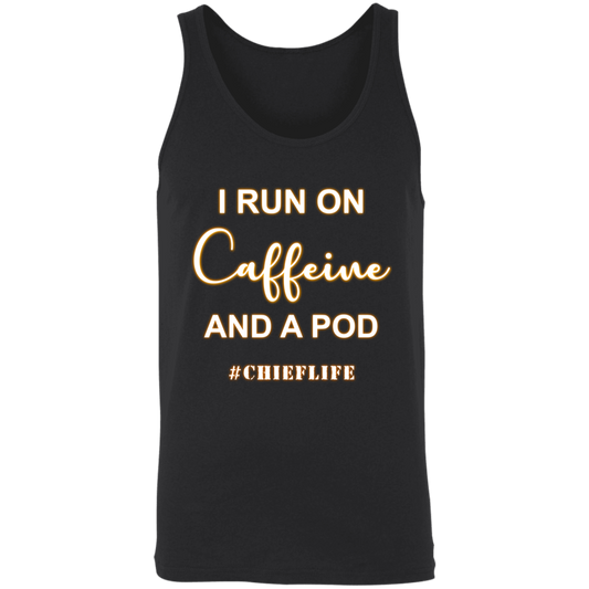 I Run On Caffeine White Design  Unisex Tank
