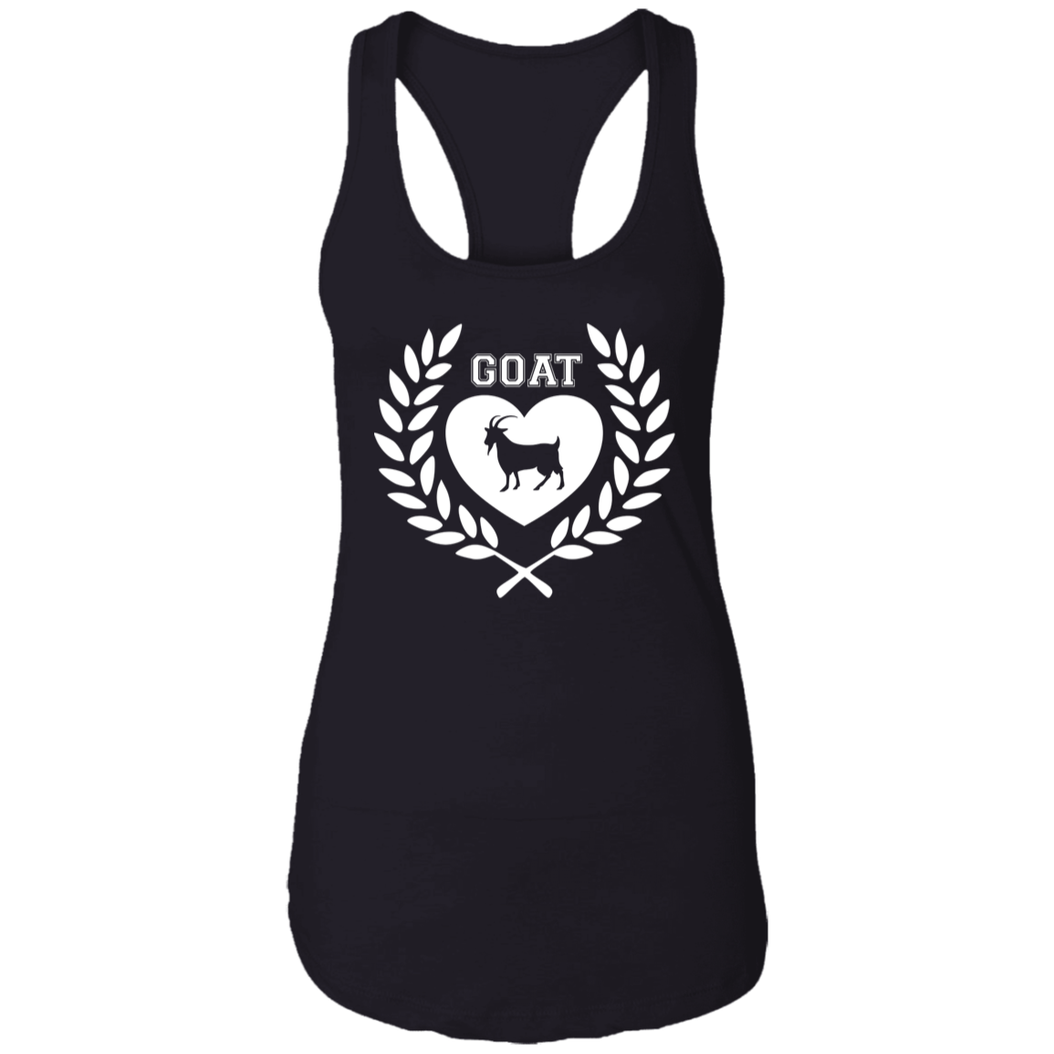 Goat Wreath White Ladies Racerback Tank