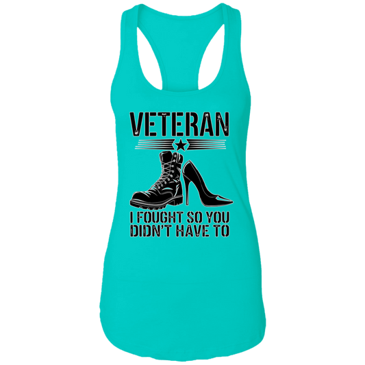 Veteran I Fought Ladies Racerback Tank