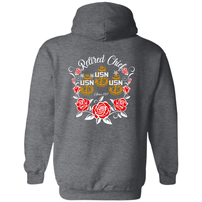 Retired Chief Rose Zip Up Hooded Sweatshirt