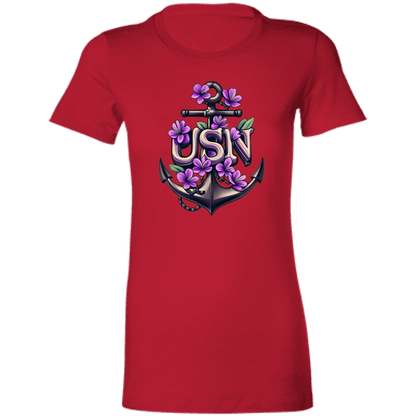 Purple Flower Anchor Ladies' Favorite T-Shirt