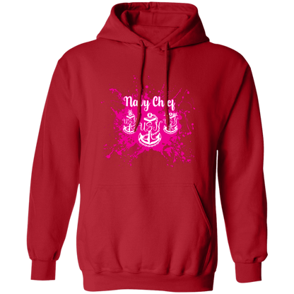 Navy Chief Pink Paint Pullover Hoodie