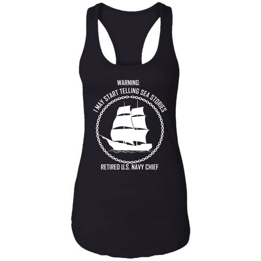 Retired Sea Stories White Ladies Racerback Tank