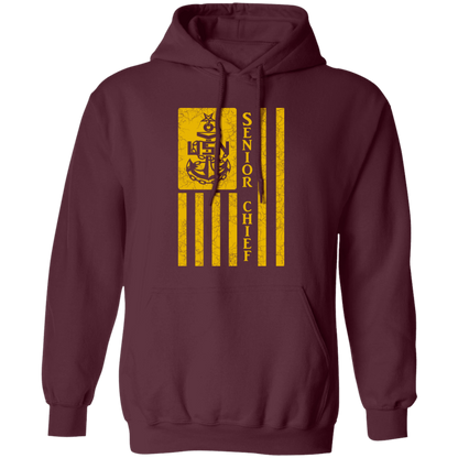 Senior Chief Flag Gold Pullover Hoodie
