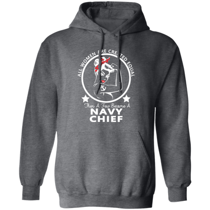 Navy Girl Chief White Pullover Hoodie