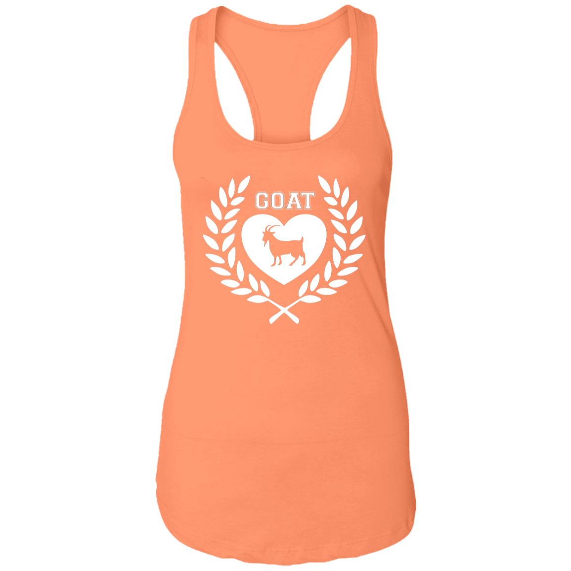 Goat Wreath White Ladies Racerback Tank