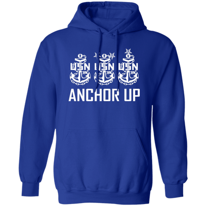 Anchor Up White Design Pullover Hoodie