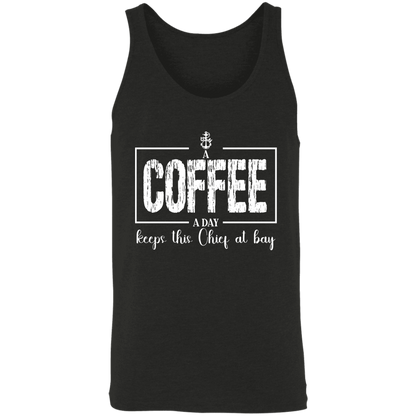 A Coffee a Day White Design Unisex Tank