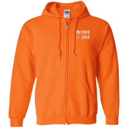 Retired Definition White Zip Up Hooded Sweatshirt
