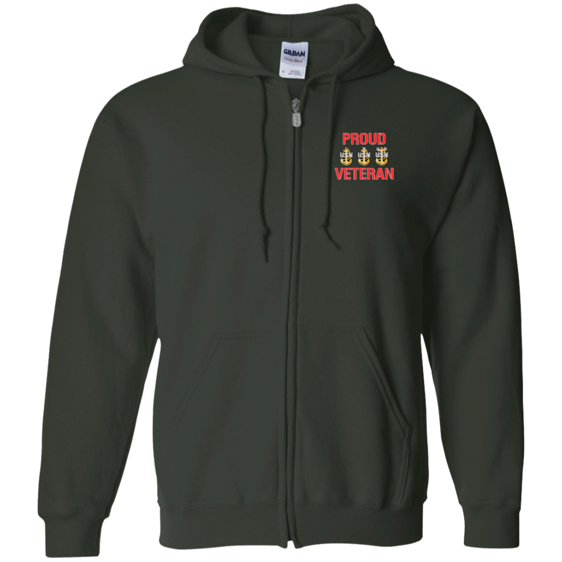 Proud Veteran Zip Up Hooded Sweatshirt