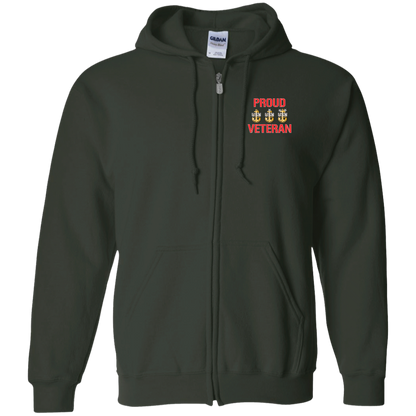 Proud Veteran Zip Up Hooded Sweatshirt