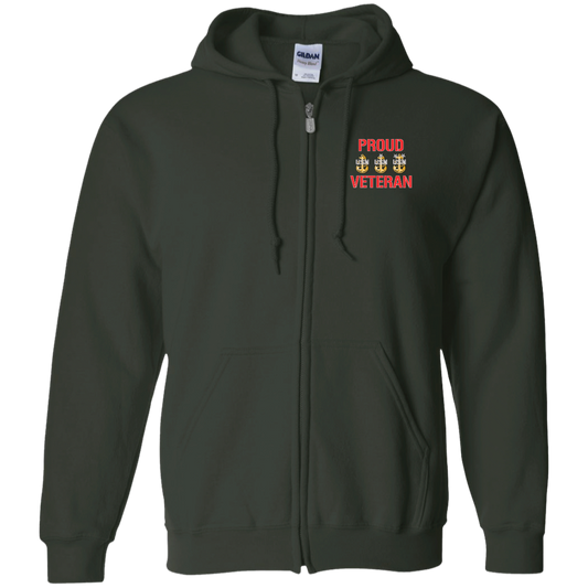 Proud Veteran Zip Up Hooded Sweatshirt