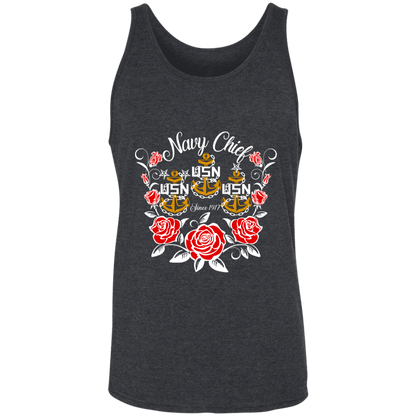 Navy Chief Rose Gold Unisex Tank