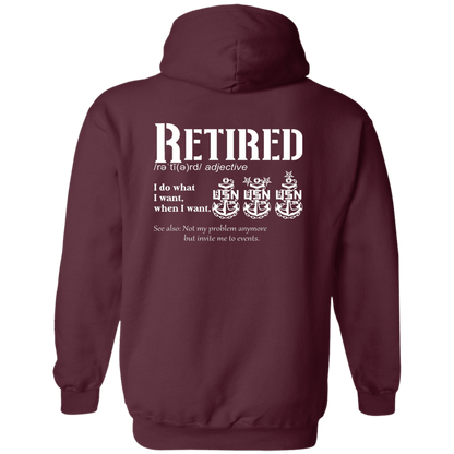 Retired Definition White Zip Up Hooded Sweatshirt