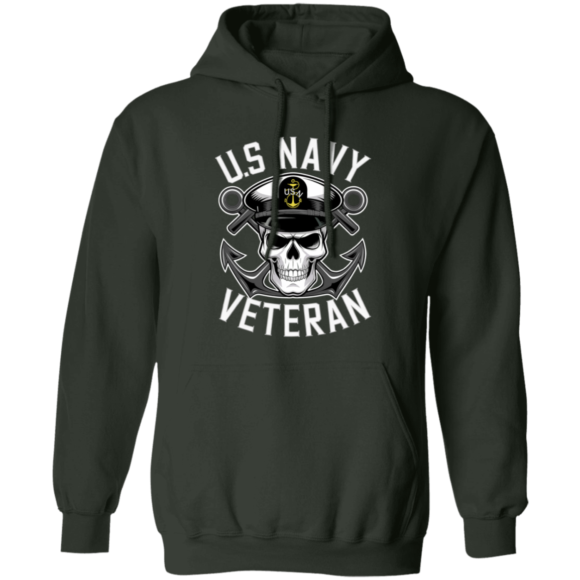 US Navy Veteran Skull Pullover Hoodie