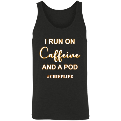 I Run On Caffeine White Design  Unisex Tank