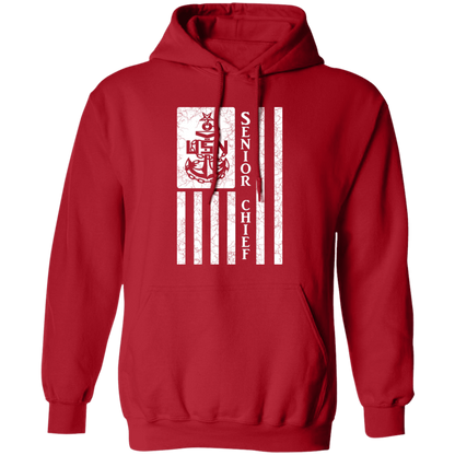 Senior Chief Flag White Pullover Hoodie