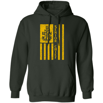 Senior Chief Flag Gold Pullover Hoodie