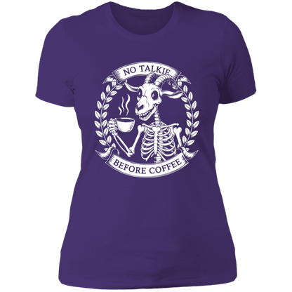No Talkie Before Coffee Ladies'  T-Shirt