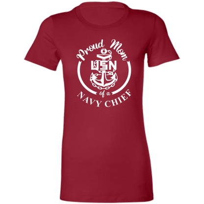 Proud Mom White Design  Ladies' Favorite T-Shirt