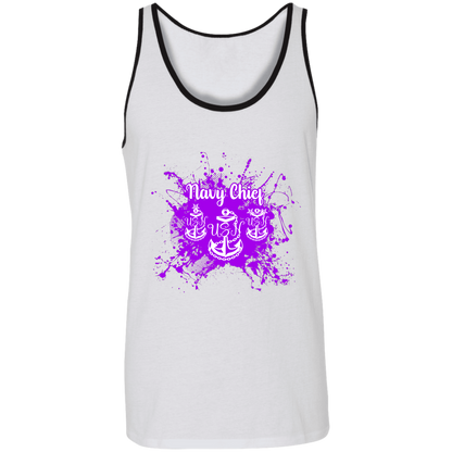 Navy Chief Purple Paint Unisex Tank