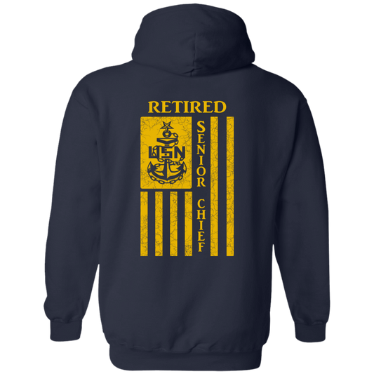 Retired Senior Chief Flag FB Pullover Hoodie