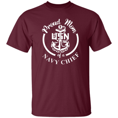 Proud Mom White Design  5.3 oz. T-Shirt