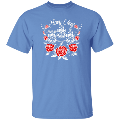 Navy Chief Rose White 5.3 oz. T-Shirt