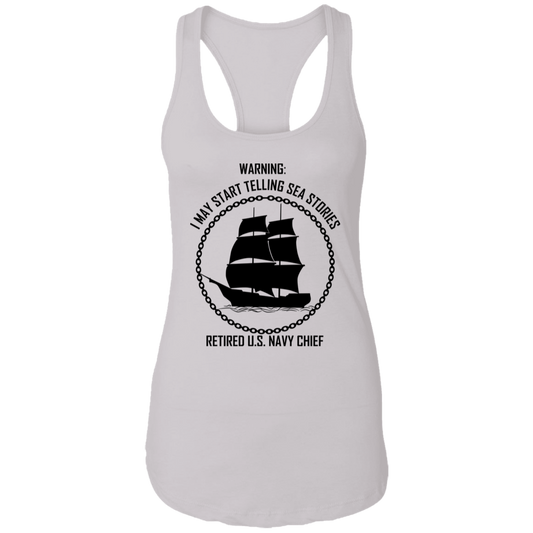 Retired Sea Stories Ladies Racerback Tank