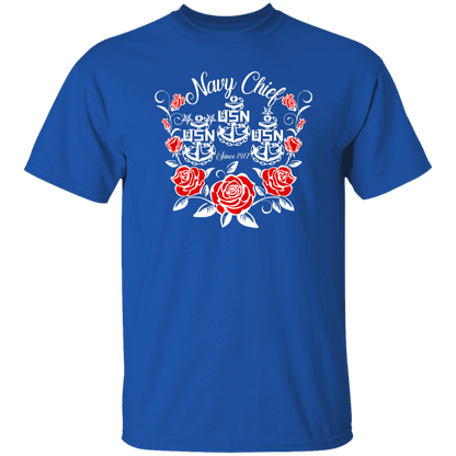 Navy Chief Rose White 5.3 oz. T-Shirt