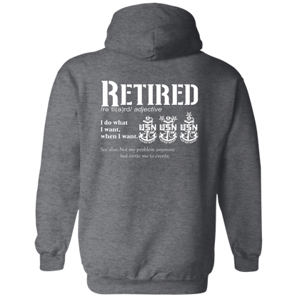 Retired Definition White Zip Up Hooded Sweatshirt