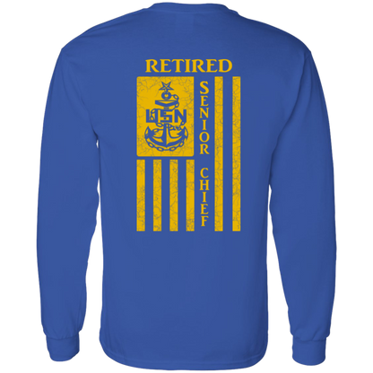 Retired Senior Chief Flag FB LS T-Shirt 5.3 oz.