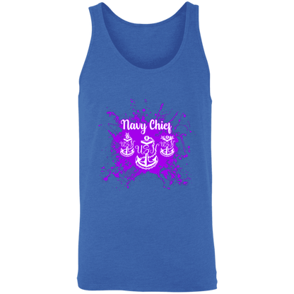 Navy Chief Purple Paint Unisex Tank