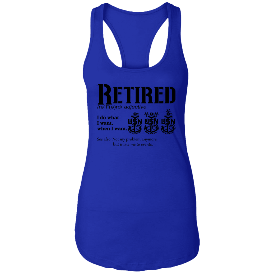 Retired Definition Ladies Racerback Tank
