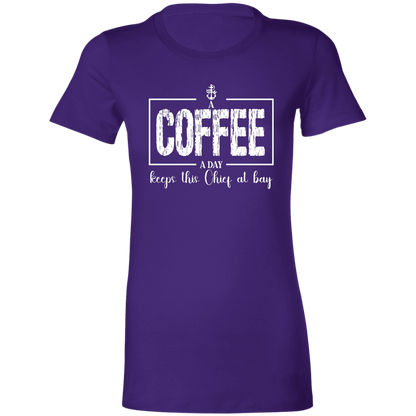 A Coffee a Day White Design Ladies' Favorite T-Shirt