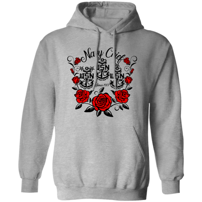 Navy Chief Rose Pullover Hoodie