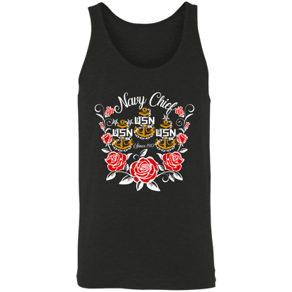 Navy Chief Rose Gold Unisex Tank