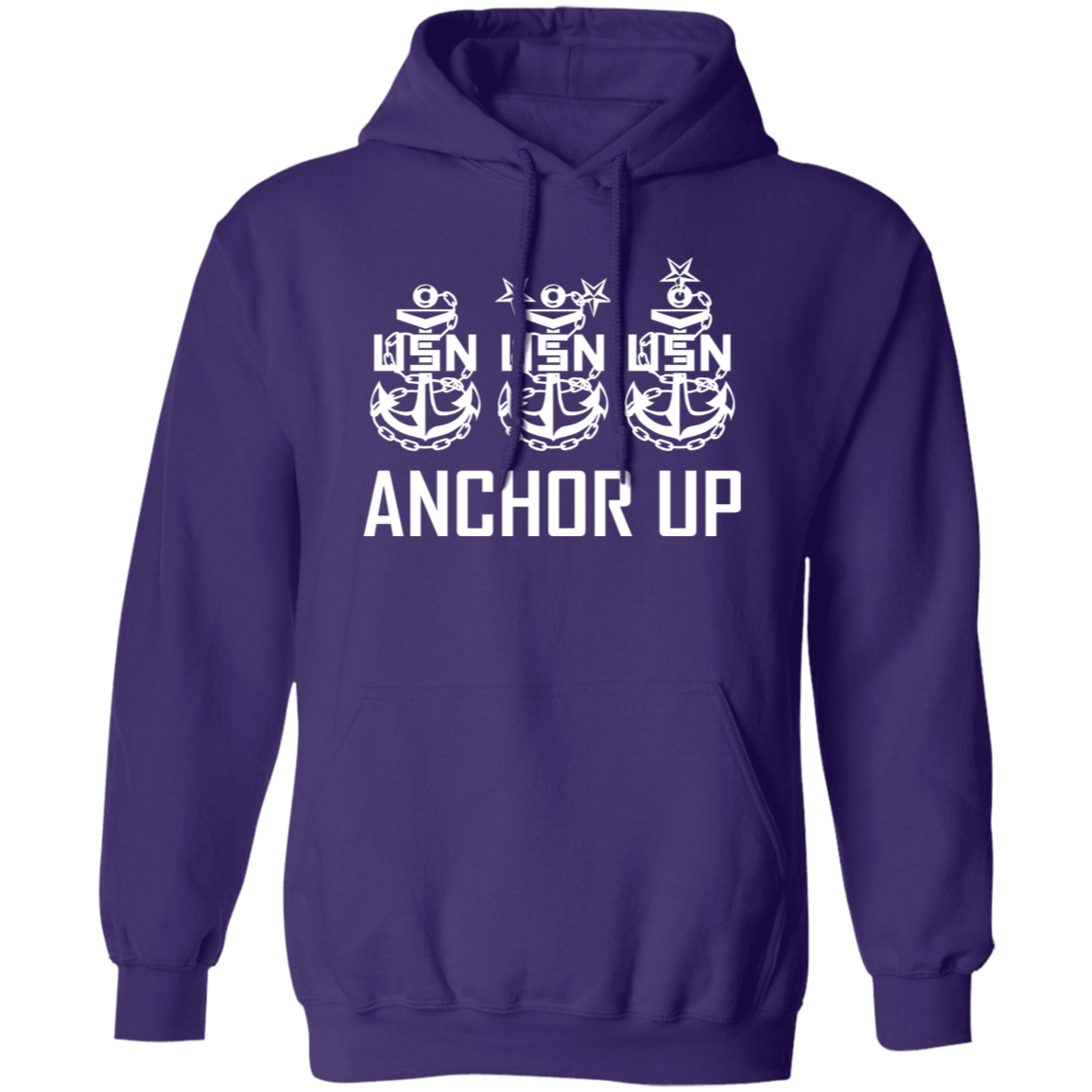 Anchor Up White Design Pullover Hoodie