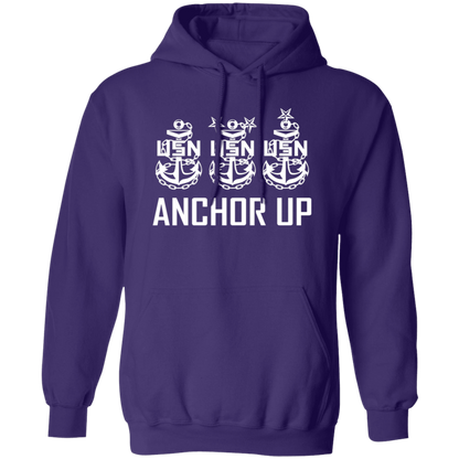 Anchor Up White Design Pullover Hoodie